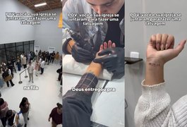 Igreja faz sessão de tatuagem coletiva em fiéis em Balneário Camboriú e gera críticas nas redes sociais