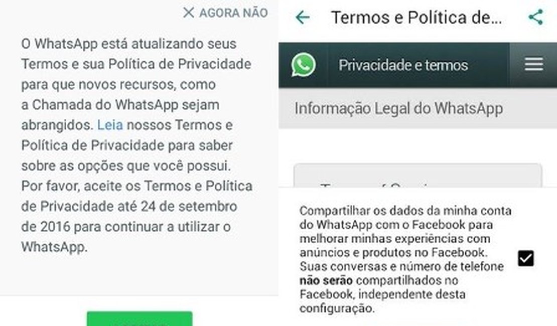 Usuários têm até sábado para desativar a integração do WhatsApp com o Facebook