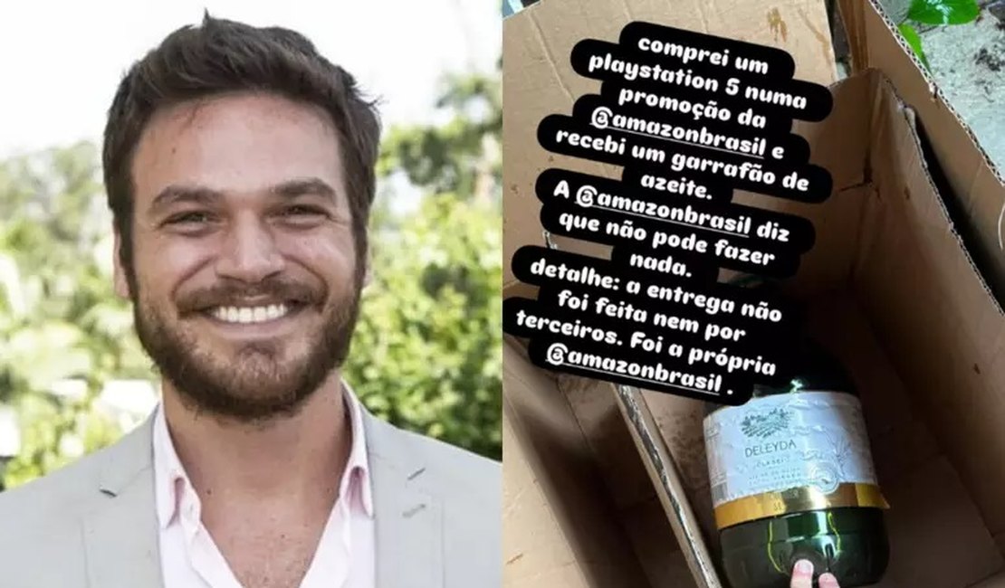 Ator diz ter sido vítima de golpe ao comprar videogame e receber garrafão de azeite