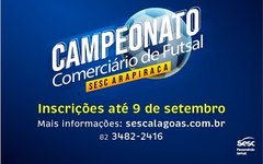 Sesc abre inscrições para campeonato de futsal em Arapiraca