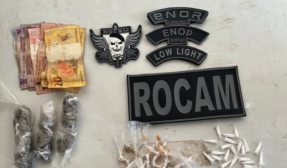 Jovem é presa por tráfico de drogas e material é apreendido, em Arapiraca