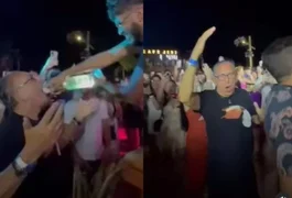 VÍDEO: Galvão Bueno aparece 'virando' garrafa de vodka em festa no Ceará