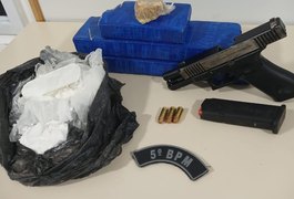 PM flagra homem com arma e 2,7kg de drogas em abordagem na parte alta de Maceió