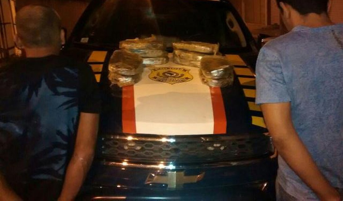 PRF prende dois homens com 10Kg de maconha na madrugada de hoje (29)