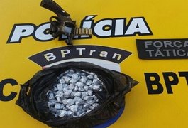 Forças Táticas do BPTran apreendem arma de fogo e drogas no São Jorge