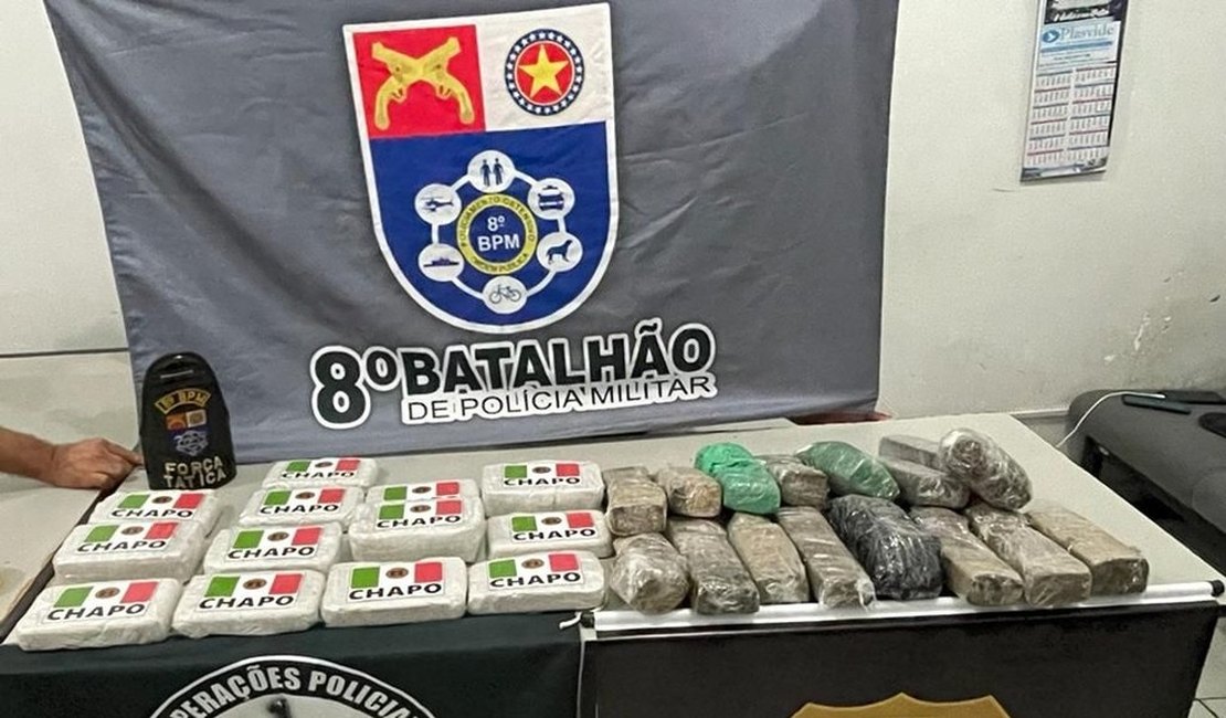 Homem é preso após PM encontrar 16kg de maconha e 6,6kg de cocaína em porta malas de carro
