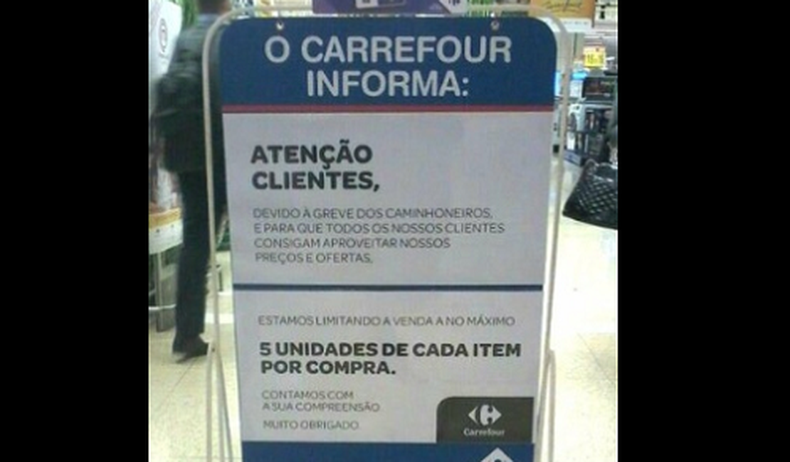 Carrefour restringe compras em todo o país devido à greve dos caminhoneiros