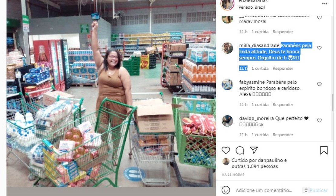 Militar usa primeiro salário para comprar e doar cestas básicas e remédios em Alagoas