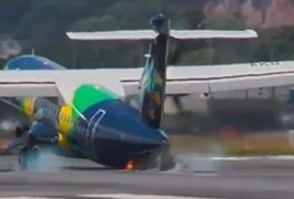 Vídeo. Avião da Azul bate a cauda na pista e solta faísca em pouso agressivo no Aeroporto do Recife