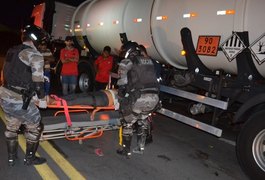 Mulher é atropelada quando tentava atravessar BR-101, em São Miguel dos Campos