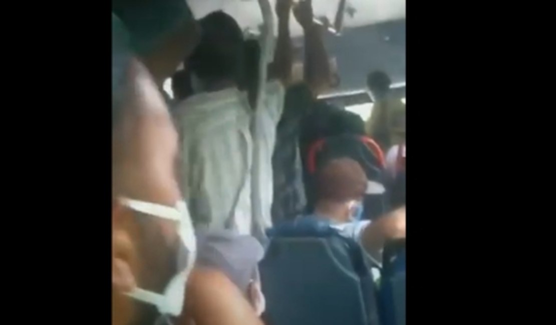 Vídeo. Passageiros denunciam superlotação em ônibus de Arapiraca