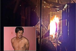 Homem ateia fogo na própria residência com as filhas dentro, em São Miguel dos Campos