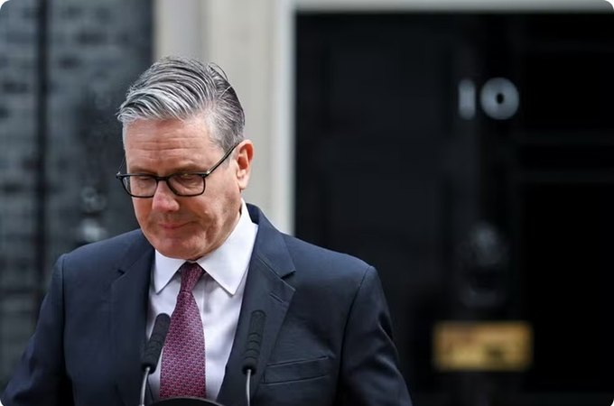 Primeiro-ministro do Reino Unido, Keir Starmer anuncia que irá renunciar