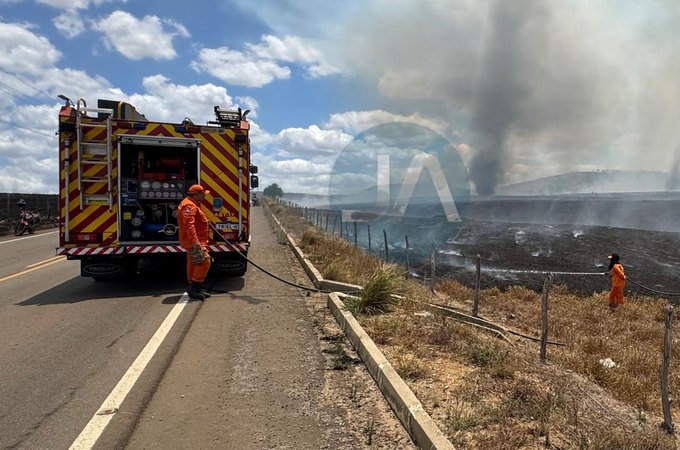 Incêndio atinge área de pastagem na zona rural de Arapiraca