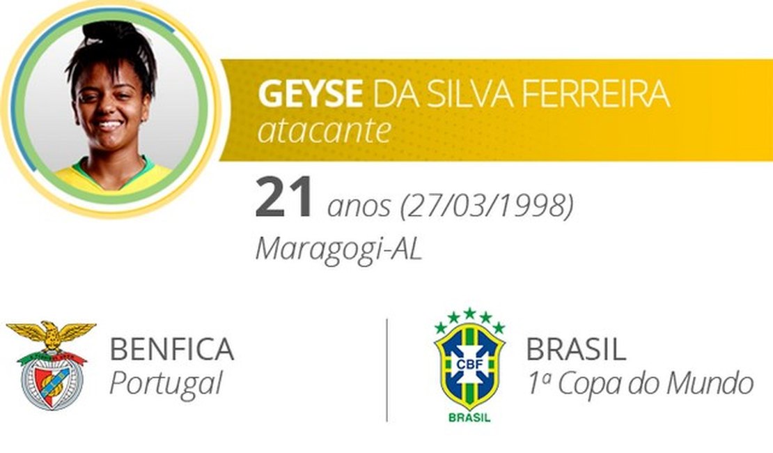 Alagoana Geyse é convocada para a Copa do Mundo feminina na França