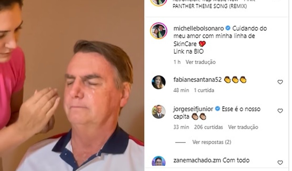 De presidente a garoto propaganda: Michelle lança linha de cosméticos e usa Bolsonaro em anúncio