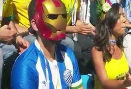 Homem de Ferro azulino se destaca na transmissão do jogo do Brasil contra Costa Rica