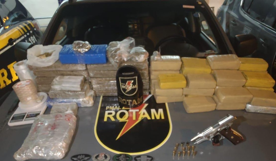 Operação conjunta da SSP e ROTAM apreende 24,8kg de maconha em Maceió