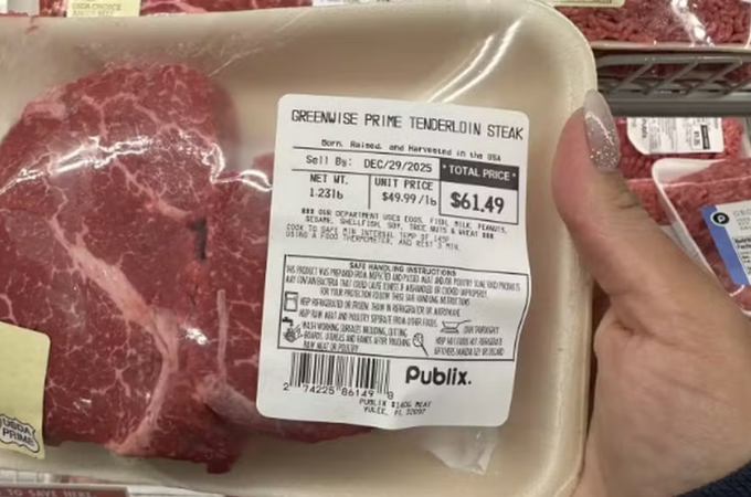Supermercado nos EUA viraliza ao cobrar R$ 338 por cerca de meio quilo de carne