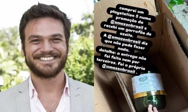 Ator diz ter sido vítima de golpe ao comprar videogame e receber garrafão de azeite