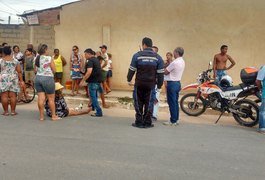 Senhora de 77 anos é atropelada por motocicleta, no bairro Planalto, em Arapiraca