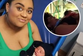 Rízia Cerqueira mostra vídeo do parto do filho Yaweh