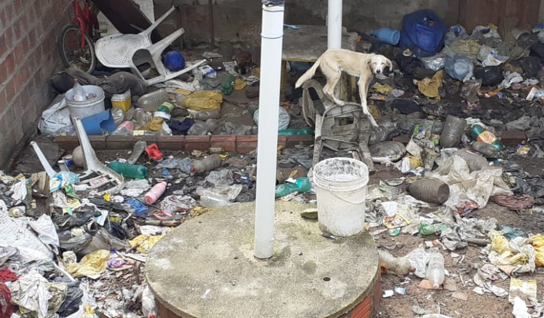 Vídeo. Moradores de Folha Miúda denunciam acúmulo de lixo e maus-tratos a animal