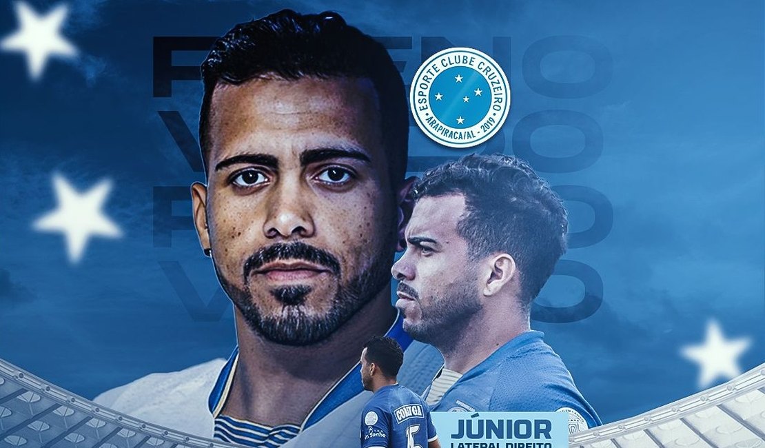 Cruzeiro de Arapiraca anuncia renovação de contrato do lateral-direito Júnior