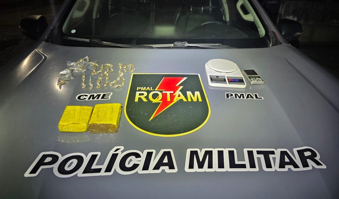 Rotam prende foragido da Justiça com drogas após abordagem na zona rural de Coruripe
