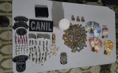 Drogas apreendidas no Cangandu, em Arapiraca