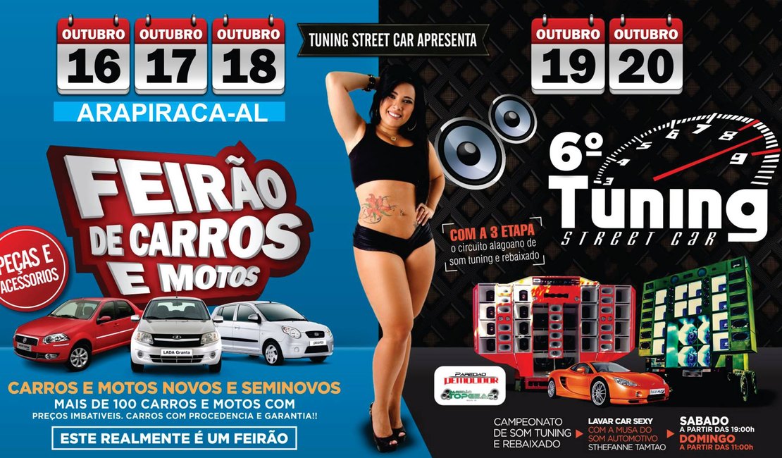 Arapiraca vai sediar a 6ª edição Tuning Street Car no Lago da Perucaba