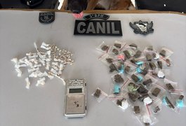 Canil e Rocam prendem casal por tráfico de drogas no Conjunto Frei Damião, em Arapiraca