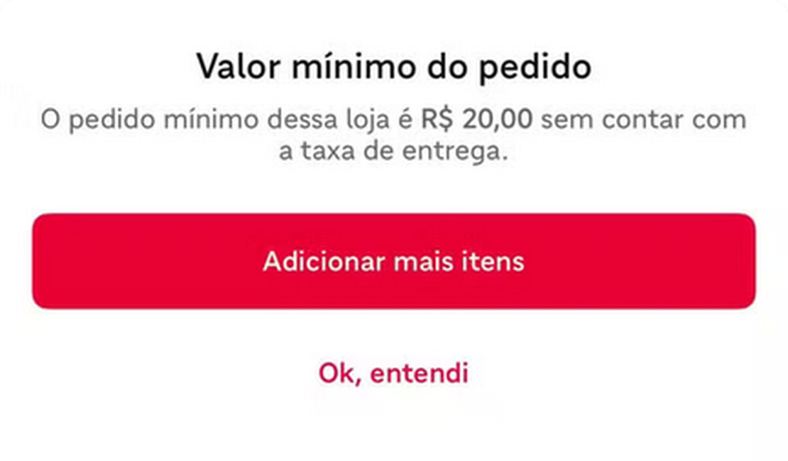 iFood é proibido pela Justiça de cobrar valor mínimo para pedidos