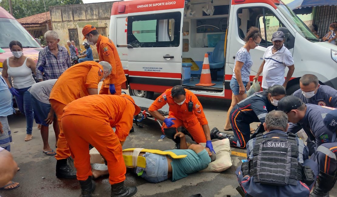 Três pessoas ficam feridas após colisão entre motos na zona rural de Arapiraca