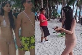 Turista é multada por biquíni fio-dental inapropriado em praia filipina