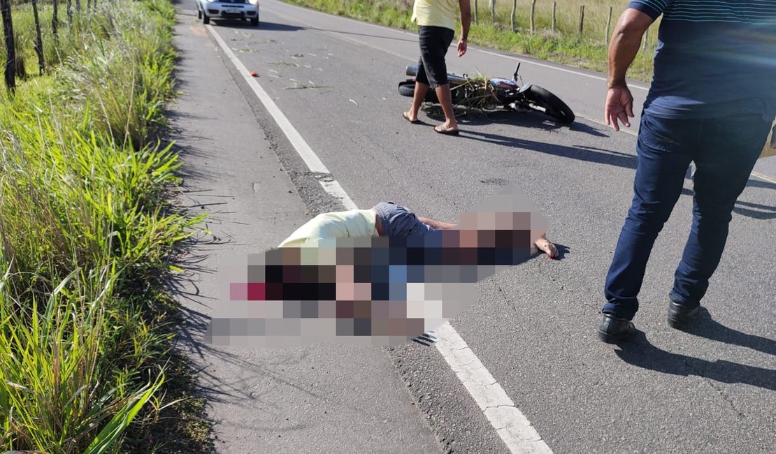 Motociclista fica ferido após cair de moto em curva na AL 115, no Agreste alagoano