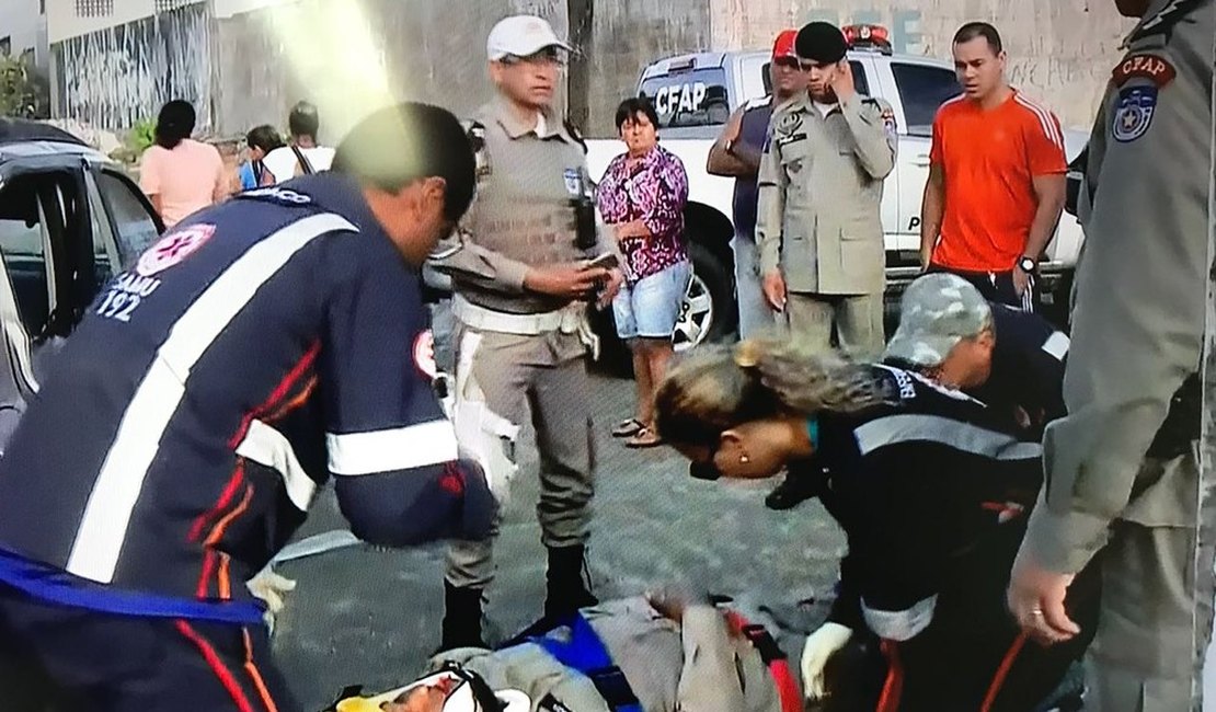 Colisão entre carro e moto deixa policial militar ferido em Maceió