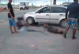 Duas pessoas ficam feridas em acidente envolvendo moto e carro em União dos Palmares