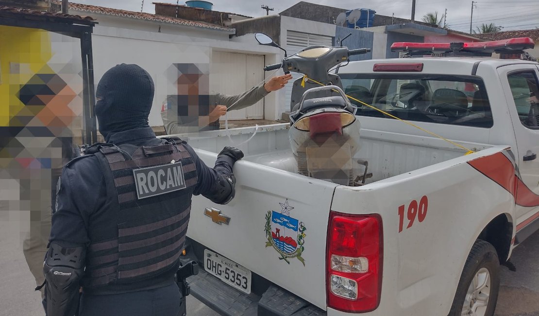 Homem que estava conduzindo motocicleta roubada é preso por policiais do 3° BPM no bairro Canafístula
