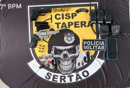 PM-AL apreende três armas e drogas no Sertão e na Zona da Mata