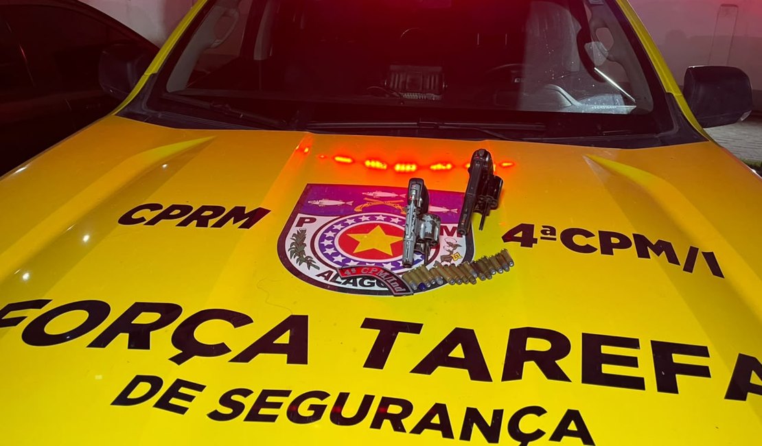 4ª Companhia da PM prende dois homens com dois revólveres na Barra de São Miguel