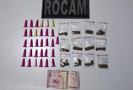 Homem é preso em flagrante em ação da PM, que também resulta em apreensão de cocaína e maconha em Arapiraca