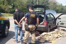 PRF apreende no RS quase 180kg de maconha em carro de paraguaio