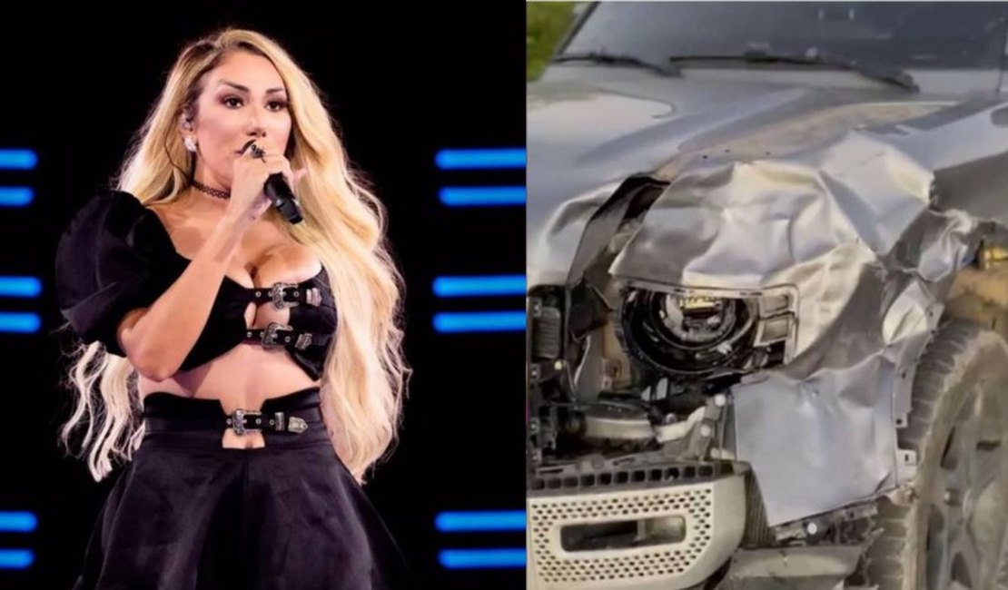 Cantora Taty Girl e equipe sofrem acidente de carro a caminho de show em Natal, RN