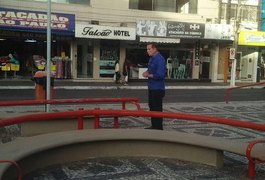 Repórter do SBT faz nova reportagem no centro de Arapiraca
