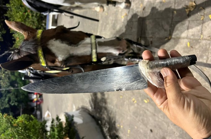 Homem é detido com faca em praça no bairro Manoel Teles, em Arapiraca