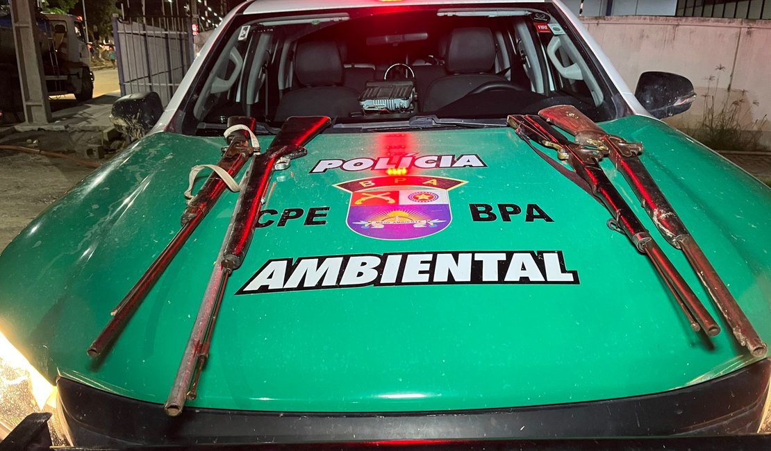 Batalhão Ambiental apreende quatro espingardas usadas em caça ilegal