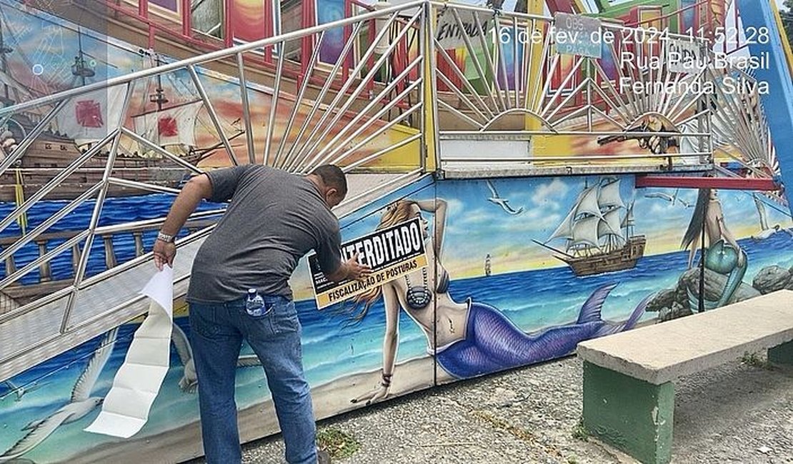 Fiscalização interdita parque de diversões ilegal na Chã da Jaqueira