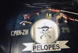 Pelopes do 2º BPM apreende três armas de fogo e munições em União dos Palmares