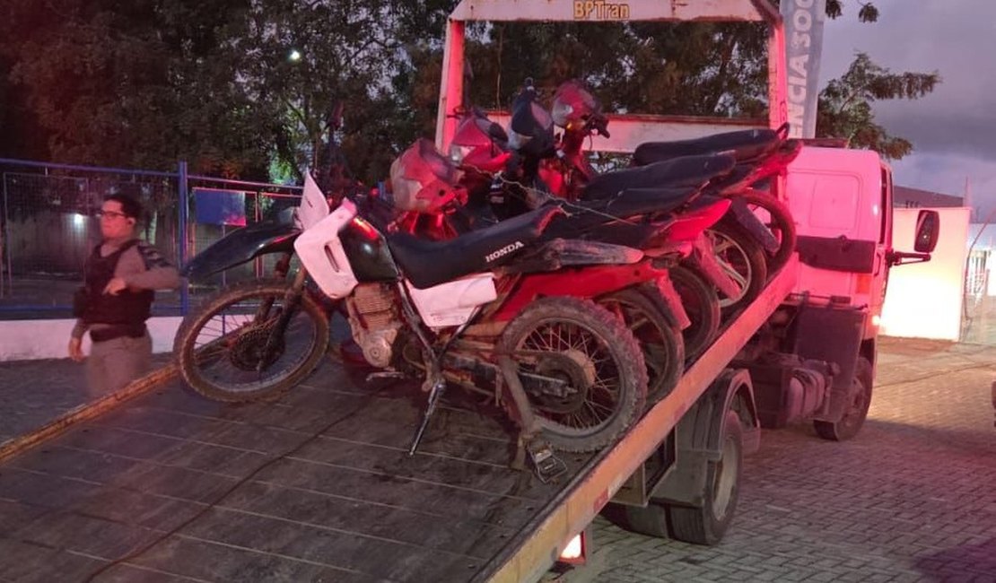 Operação conjunta do BPTran e 4ª Companhia apreende motos adulteradas e prende dois homens em Marechal Deodoro